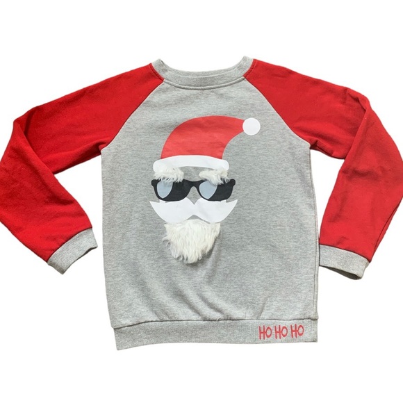 PRIMARK Cool Santa Sweater With 3D Beard & Eyebrow Detail Red Boys Age 10-12Y - Picture 1 of 9